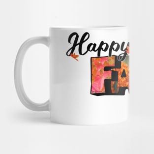 Happy Fall Big Letter Digital Art Mug